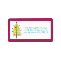 1.25"x2.75" Modern Christma Tree Mailing Label