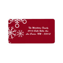 1.25"x2.75" Red XMAS Snowflake Mailing Address Custom Address Label