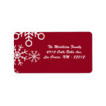 1.25"x2.75" Red XMAS Snowflake Mailing Address Custom Address Label