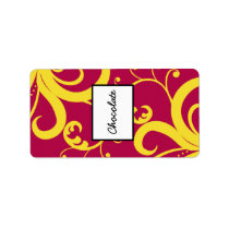 1.25" x 2.75" Hershey's Hot Pink/Yellow Swirls Dot Personalized Address Labels