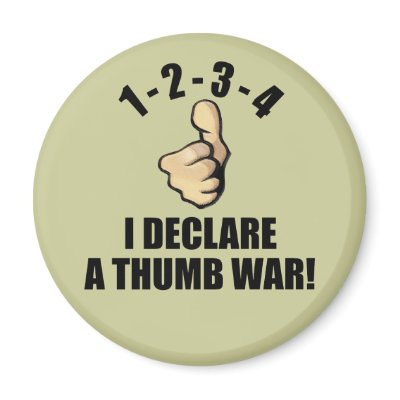 1-2-3-4 I Declare A Thumb War Refrigerator Magnet by ktreadwe