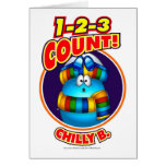 1-2-3 Chilly B., LG - Red text Greeting Cards