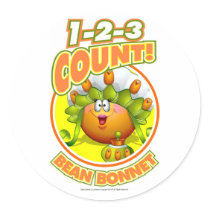 1-2-3 Count Bean Bonnet Round Stickers