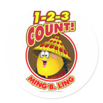 1-2-3 Count Ming B.Ling Round Sticker