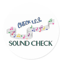 1.2.3 Sound Check Round Stickers