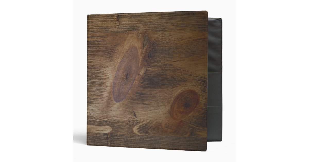 1.5" Brown Rustic Wood Look Background 3 Ring Binder | Zazzle