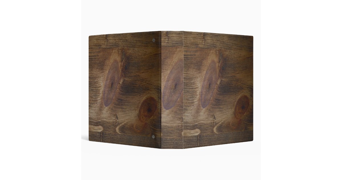 1.5" Brown Rustic Wood Look Background 3 Ring Binder | Zazzle