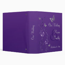1,5" carpeta floral de plata púrpura del boda de l