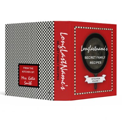 1.5" Checkered LONG LAST NAME 3 Ring Binder by WITTYDESIGNZ