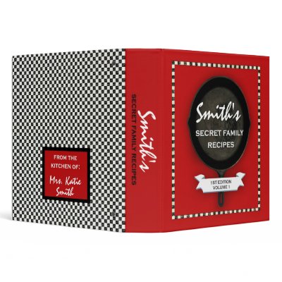 1.5" Iron Skillet Checkered *Bolder Font* 3 Ring Binder by WITTYDESIGNZ