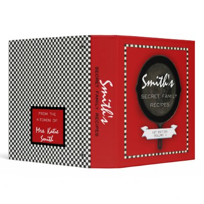 1.5 Iron Skillet Checkered *Original Version* Vinyl Binders by WITTYDESIGNZ