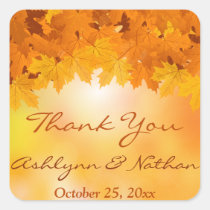 1.5" Maple Leaves Autumn Splendor Wedding Sticker stickers