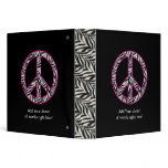 1.5"  Zebra Print Peace Sign Binder