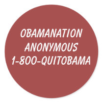 1-800-QUITOBAMA, ObamaNation Anony... - Customized stickers by jenniekurono 1-800-QUITOBAMA, ObamaNation Anony... - Customized stickers
