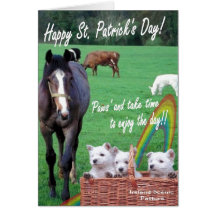 1. Adorable Westie Puppies, Scenic Ireland Pasture Greeting Cards