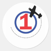 1 airplane circle stickers