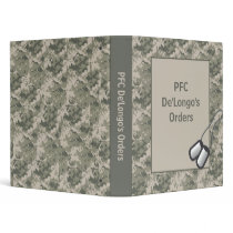 1" ARMY ACU Camo Camoufla Orders Book Photo Binder