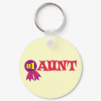 #1 Aunt Round Keychain