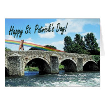 1. Awesome Ireland Stone Bridge River St Patty Day Greeting Card