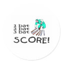 1 Bat 2 Bat 3 Bat SCORE stickers