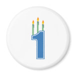 1 Birthday Candles (Blue / Green) magnets