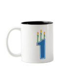 1 Birthday Candles (Blue / Green) mugs