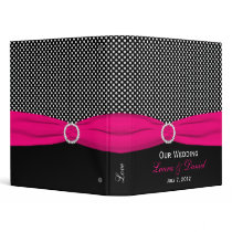 1" Black, White, and Pink Polka Dot Wedding Binder