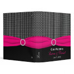 1" Black, White, and Pink Polka Dot Wedding Binder