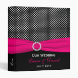 1" Black, White, and Pink Polka Dot Wedding Binder
