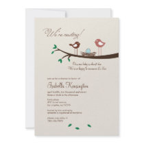 1 Blue Egg Nesting Birds Baby Shower Invitation