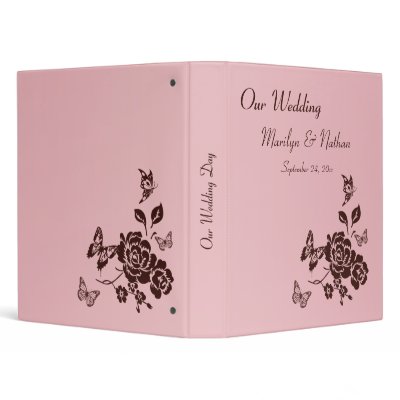1 Blush Pink and Brown Floral Wedding Binder by NiteOwlStudio
