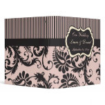 1" Blush Pink, Cream, Gray Damask Wedding Binder