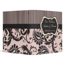 1" Blush Pink, Cream, Gray Damask Wedding Binder