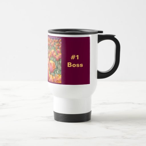 #1 Boss mug gifts Tulip Flowers Boss Day Mugs