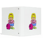#1 Bowler Bowling Girl Cartoon 3 Ring Binders