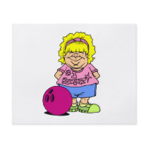 #1 Bowler Bowling Girl Cartoon Full Color Flyer