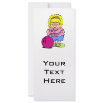 #1 Bowler Bowling Girl Cartoon Rack Cards