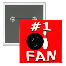 #1 Bowling Fan Magnet Buttons