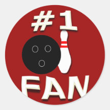 #1 Bowling Fan Stickers