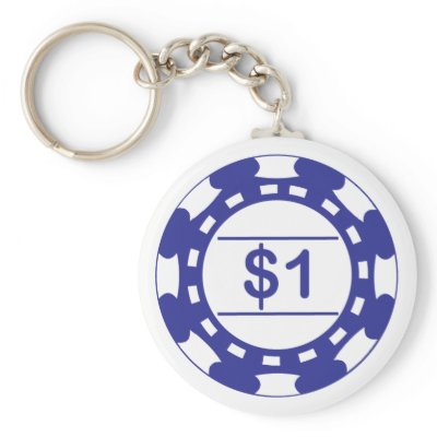 $1 Casino Chip Blue Keychain by Logo_Loco