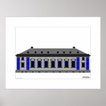 1 Cathedral Square Grey - passepartout Poster