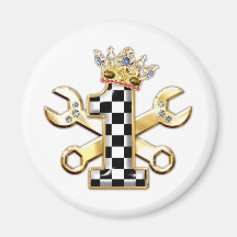1 checkered flag number magnets