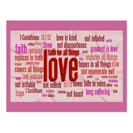 1 Corinthians 13:1-13 Heart Cloth Postcards