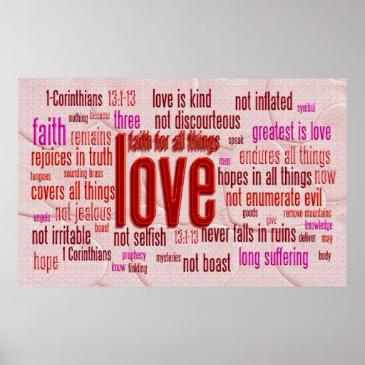 1 Corinthians 13:1-13 Heart Cloth Print
