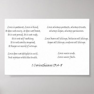 1 Corinthians 13:4-8 Poster by retailmonica