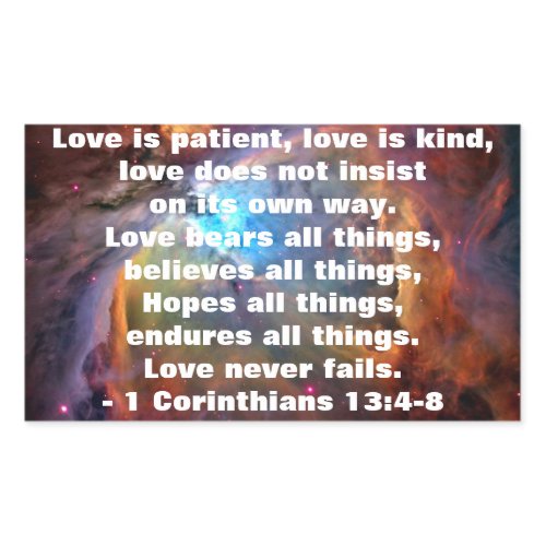 1 Corinthians 13:4-8 Sticker zazzle_sticker