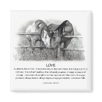 1 Corinthians 13: Love, Horses in Pencil Magnet