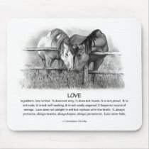 1 Corinthians 13: Love, Horses in Pencil Mousepad