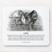 1 Corinthians 13: Love, Horses in Pencil Mousepad