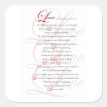 1 Corinthians 13 Square Sticker